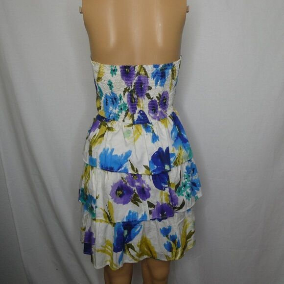 Kimchi Blue Floral Strapless Tiered Mini Dress Md - Picture 8 of 9